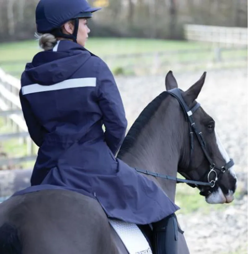 Equetech Venture Elite Waterproof Trench Coat in Navy-1